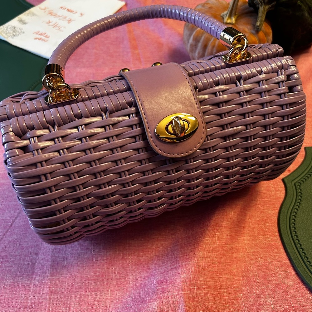 RARE pinup couture wicker handbag